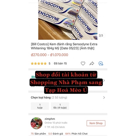 Kem đánh răng Sensodyne Extra Whitening 184g