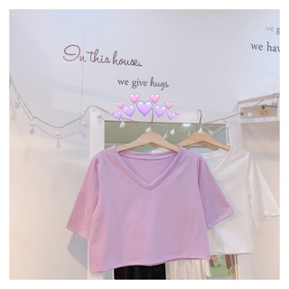 Croptop cổ tim ( Trắng/Đen/Tím)