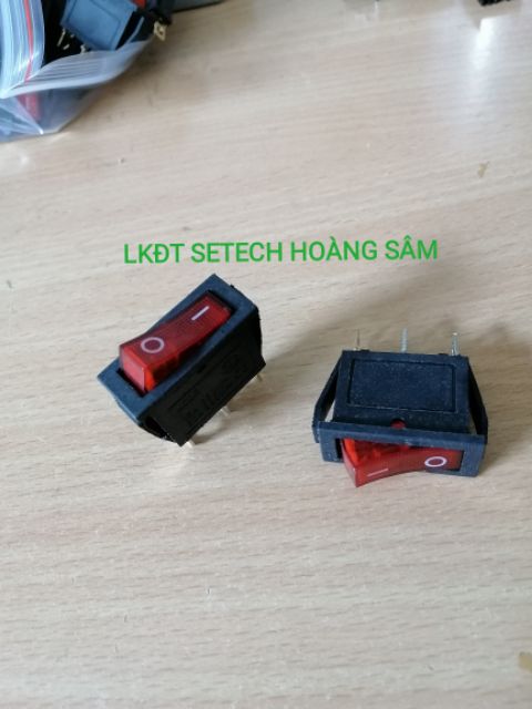 Công tắc bập bênh 2 chế độ(ON-OFF) KCD3-101N 15A-250V có đèn báo đỏ, xanh