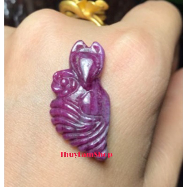 Vòng cổ hồ ly cửu vĩ (9 đuôi) đá R.u B.y chế tác chạm tay thủ công hoàn toàn tự nhiên may mắn tình duyên, giao tiếp