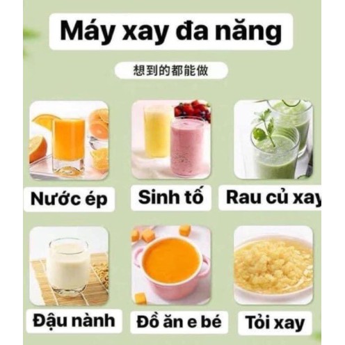 K] Máy xay sinh tố mini cầm tay sạc pin siêu bền HH00015