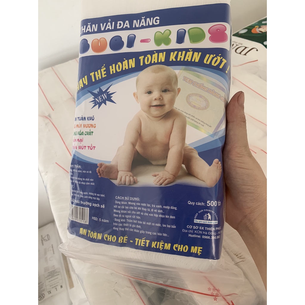 Khăn vải đa năng BUBI KIDS 500 tờ