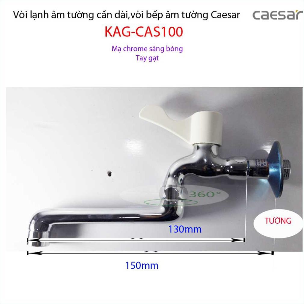 Vòi bếp lạnh gắn tường, vòi chậu rửa chén bát âm tường KAG-CAS100