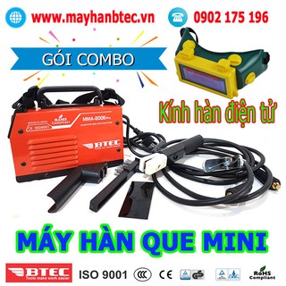 Máy hàn điện tử + Kính hàn điện tử chính hãng BTEC mã MMA-200E Pro