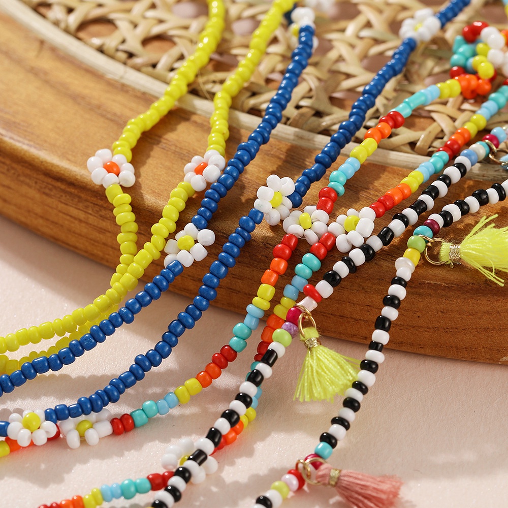 Dây đeo mắt kính chống thất lạc đính hạt vàng thời trang quyến rũ cho nữ