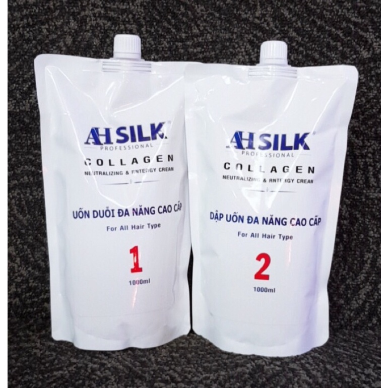 Uốn Nóng Cao Cấp Ahsilk 1000ml hương nhẹ uốn sóng căng khoẻ