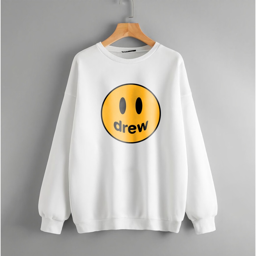 Áo Hoodie Nam Nữ Chất Nỉ Bông Cotton From Rộng Áo Khoác Có Mũ In Hình Tay Không Ban Xù Hình Mặt Cười Drew House DG1 SHOP | BigBuy360 - bigbuy360.vn