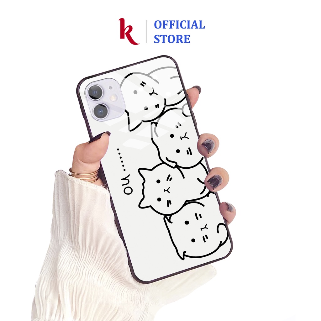 Ốp lưng iphone kính cao cấp đại hội mèo con case 14plus 14 pro max 13 12 promax 11 mini 6 6s 7 8 plus x xr xs Se