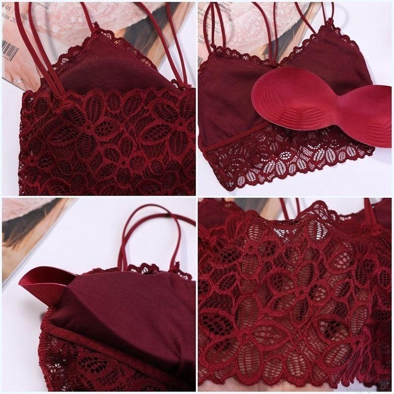 [Mã FASHIONT4WA2 giảm 10K đơn 50K] Áo bralette quây hai dây chất ren có mút nhẹ cho nữ | BigBuy360 - bigbuy360.vn