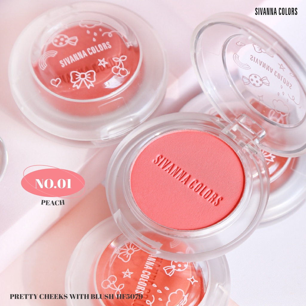 Phấn Má Hồng Sivanna Pretty Cheeks With Blush HF5079 - Phấn Má Hồng Có Nhũ Sivanna