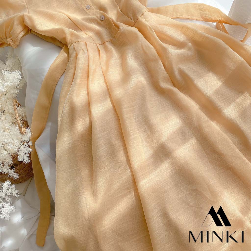 🌸 ĐẦM NUDE CỔ TRỤ TAY BÚP - CHẤT LIỆU CAO CẤP - MÀU NUDE TIỂU THƯ | BigBuy360 - bigbuy360.vn