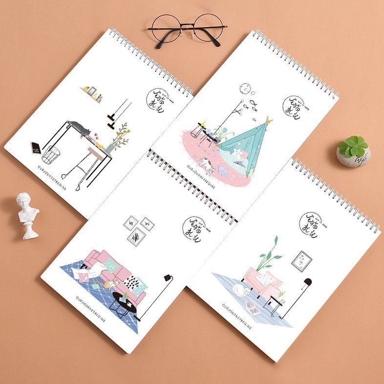 Sổ vẽ Pison khổ A4 vẽ kí họa sketchbook nhiều mẫu dễ thương - 1 cuốn