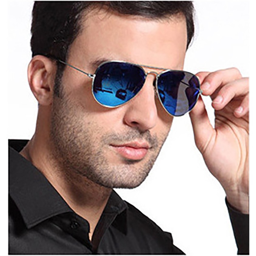 Kính mát aviator gọng kim loại nhiều màu chống tia UV