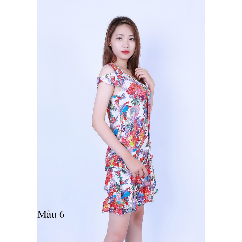 Váy lanh Vicci TVN004 dáng đuôi cá phối họa tiết
