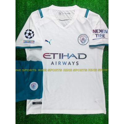 Hàng Thailand Bộ áo bóng đá MC – Mancity trắng sân khách - Manchester City Super hàng thailand 2021-2022 Giống thi đấu
