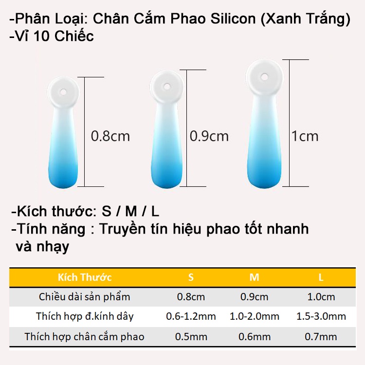 Vỉ 10 Chân Cắm Phao Câu Cá Silicon Bạo Lực Chuyên Dụng Câu Đài Câu Đơn Cao Cấp PK-04