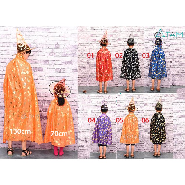 Áo choàng Halloween in họa tiết ánh kim HLW-AC-02 TAN