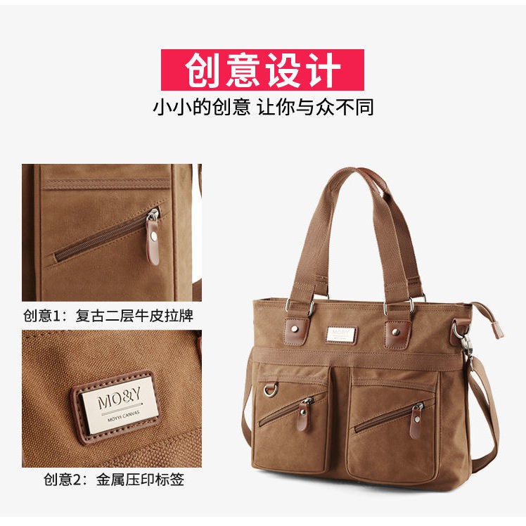 Túi đeo chéo vải Canvas thời trang công sở thanh lịch cho nam | BigBuy360 - bigbuy360.vn