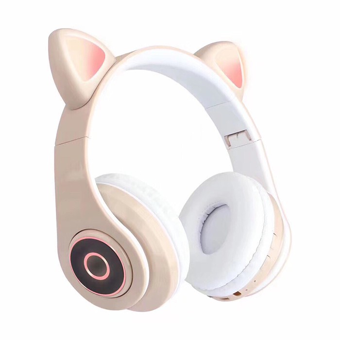 Tai Nghe Mèo Cat Ear B38 Chụp Tai Bluetooth Có Mic, Đèn Led, Âm Bass Mạnh Mẽ