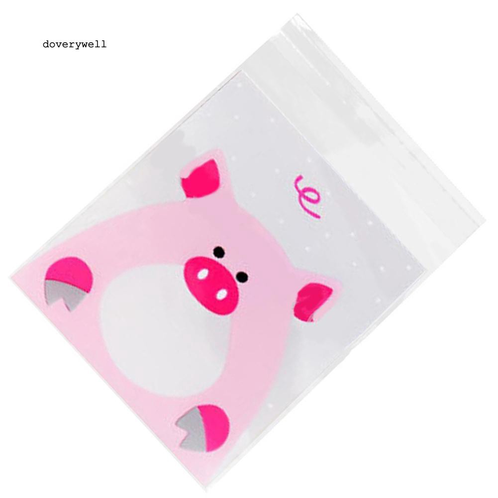 100 túi đựng bánh kẹo in hình thú hoạt hình kiểu đóng tự dính