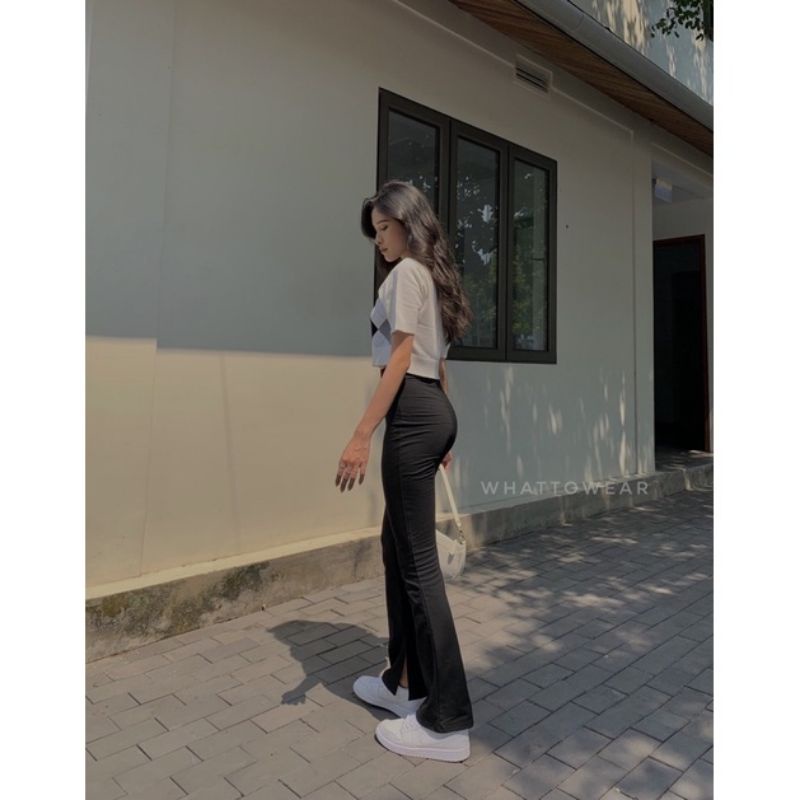 Quần Bigsize Ống Loe Legging Thun Lưng Cao Xẻ Gấu 40-80 kg Siêu Tôn Dáng