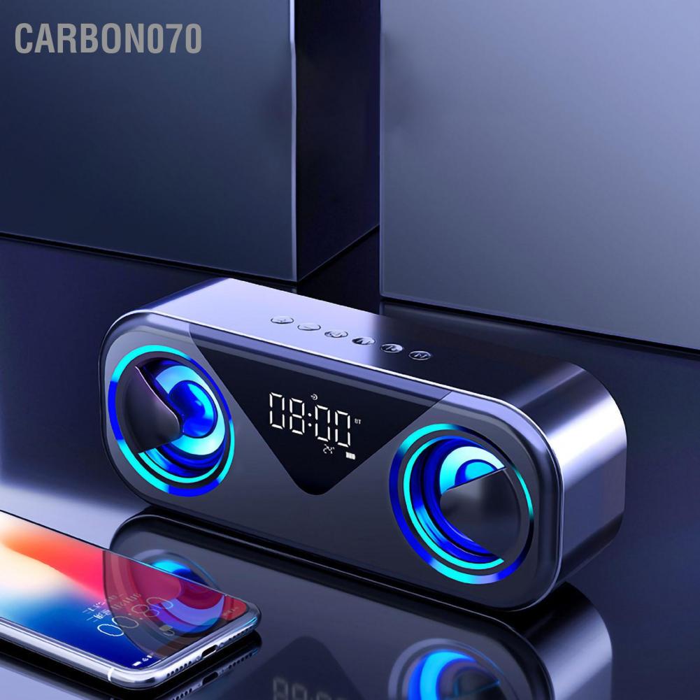 Carbon070 H9 Bluetooth Speaker Dual Temperature Display U Disk Playback Wireless with Alarm Clock for Home Desktop