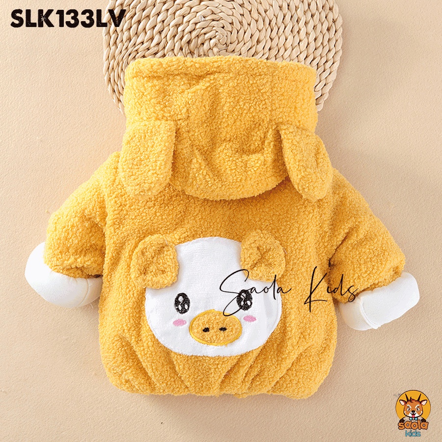 Áo khoác trần bông họa tiết động vật đáng yêu cho bé trai, bé gái nhà Saola Kids - SLK133