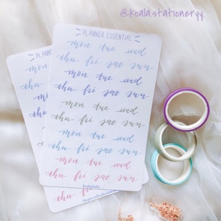 Bullet journal sticker - thứ ngày viết tay - màu pastel