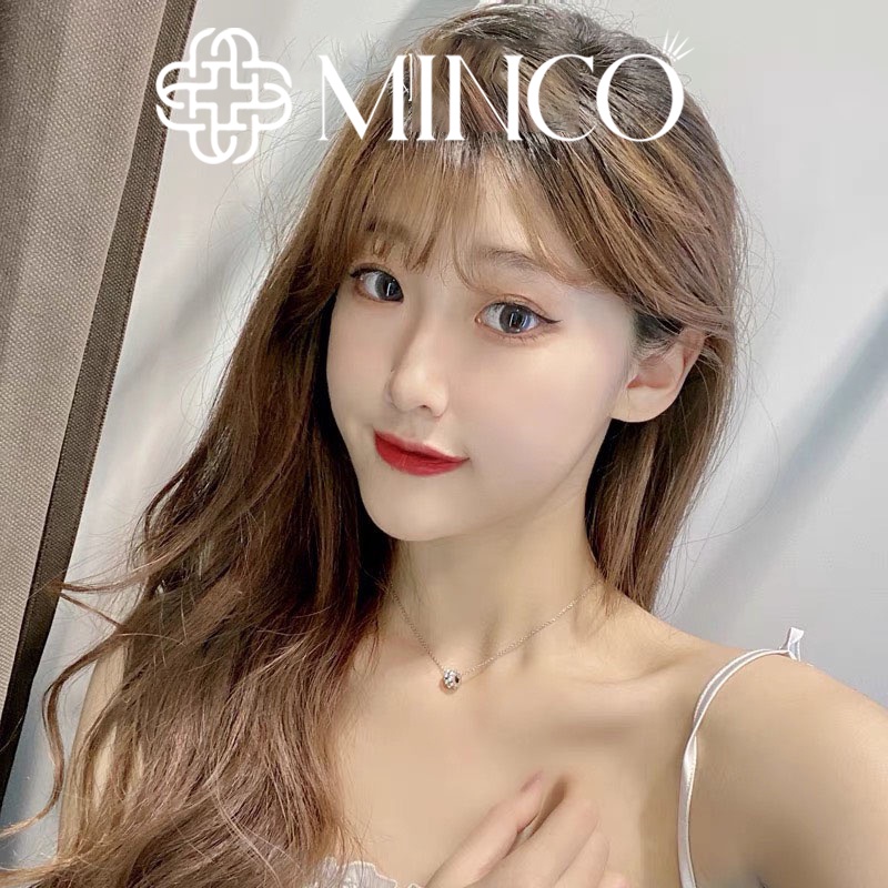 Dây chuyền nữ forever young Minco Accessories vòng cổ nữ màu gold 18k mặt trụ đính full đá phụ kiện trang sức xinh DT49