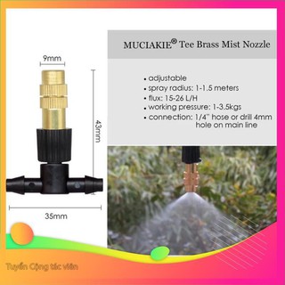 Bộ KIT Phun Sương Tưới Cây 10 Béc Bằng Đồng Cao Cấp Tưới Lan, Cây Cảnh kèm đủ phụ kiện