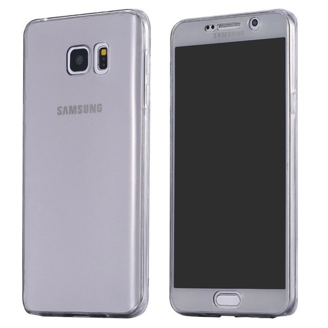 Ốp lưng TPU 2 mặt trong suốt bảo vệ toàn diện cho Samsung Galaxy Note 3 4 5 Edge