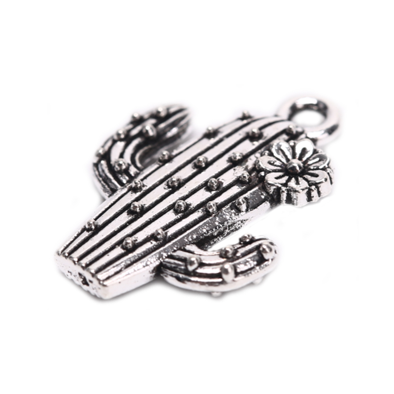 CHARMS Bộ 10 Mặt Dây Chuyền Bạc Hình Cây Xương Rồng