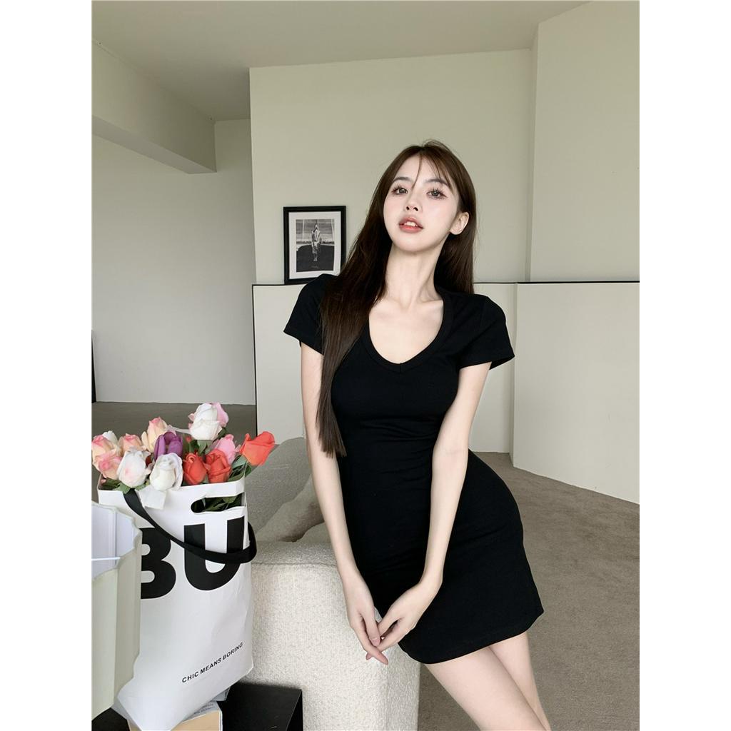 Chân Váy Ngắn Ôm Hông Màu Hồng Tinh Khiết Thời Trang Mùa Hè Cho Nữ