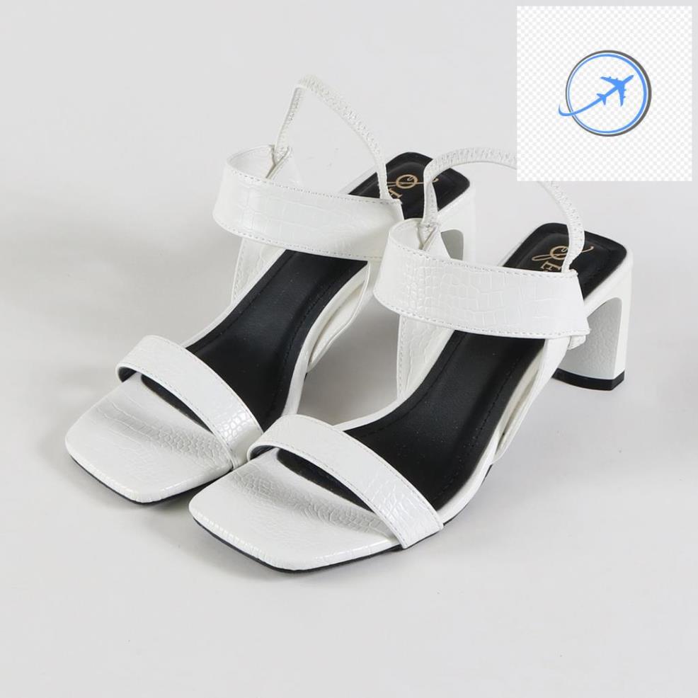 🤶 GIÀY SANDAL FASMONO CAO GÓT DA VÂN CÁ SẤU SANG TRỌNG CAO 5 CM– F025083 🤶