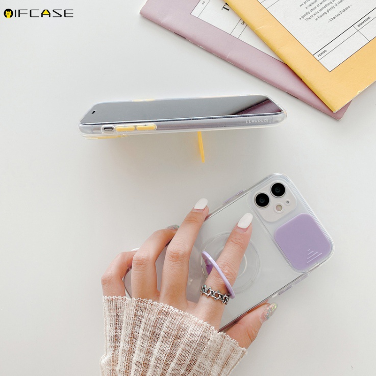 Ốp điện thoại tpu có nắp trượt bảo vệ camera và nhẫn đeo màu sắc cho Samsung Galaxy A52s A72 A52 A32 A22 4G 5G A12 A02s