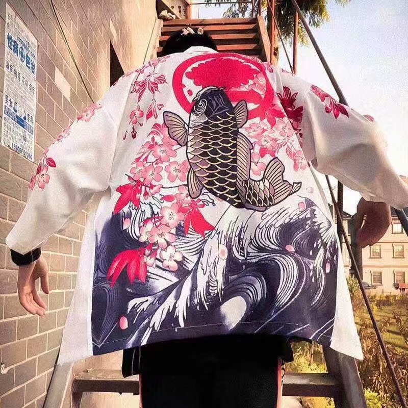 Áo Khoác Kimono In Họa Tiết Thời Trang Cho Nam Nữ