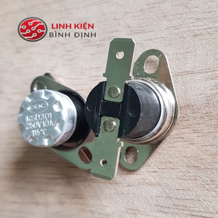 Bộ 5 relay nhiệt KSD301 115 độ 250V 10A thường đóng