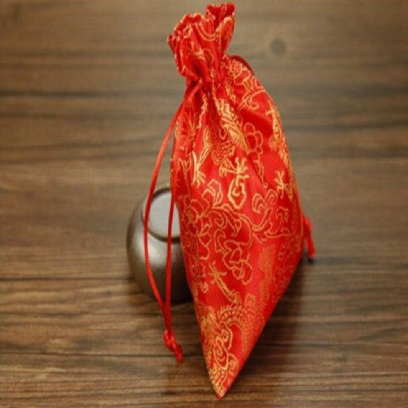 Túi gấm đỏ may mắn long phụng ( rồng phượng )