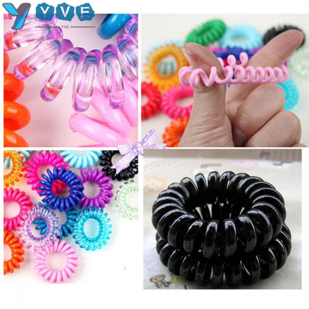 Set 10 dây chun buộc tóc nhiều màu sắc thiết kế đơn giản dành cho nữ