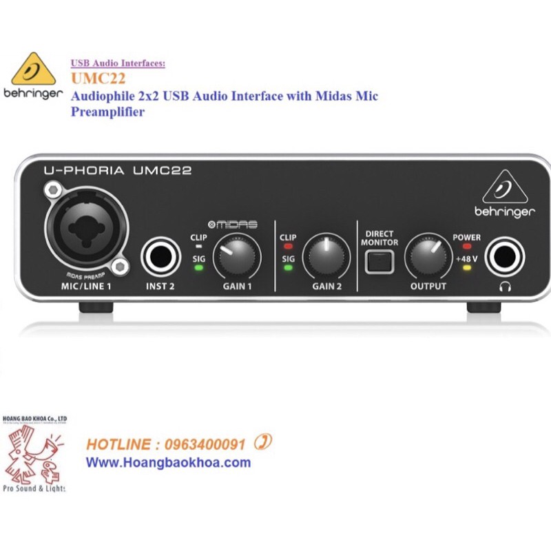 Soundcard USB Audio InterfaSu BEHRINGER UMC22 thumbnail
