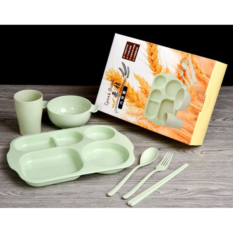 Bộ 6 món khay ăn dặm lúa mạch cho bé,,,