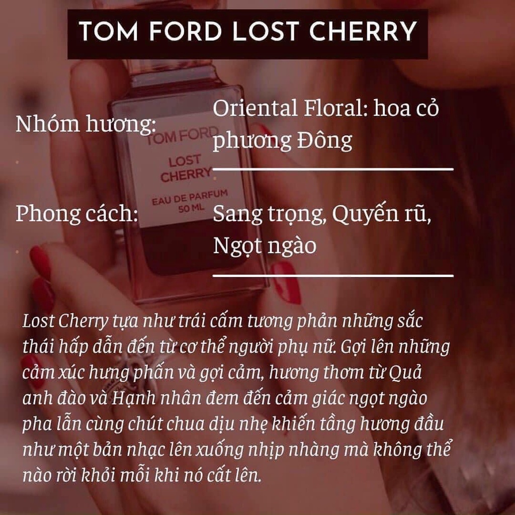 Nước Hoa Nữ TF Lost Cherry - Chiết 10ml - Mẫu Thử