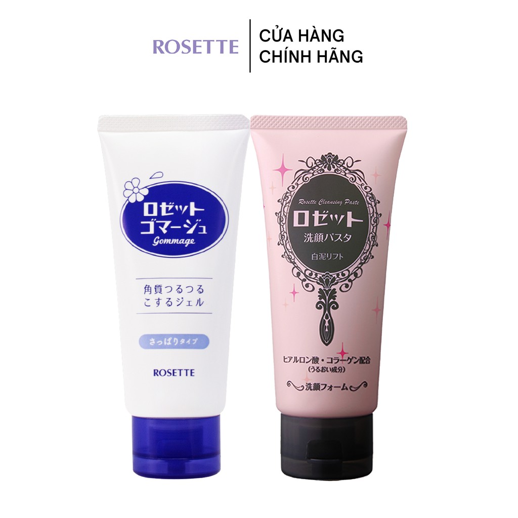 Combo Thanh Lọc Chống Lão Hóa Cho Mọi Loại Da Rosette Gommage 120g + Sữa Rửa Mặt Ẩm Mịn Và Săn Chắc Da Rosette 120g