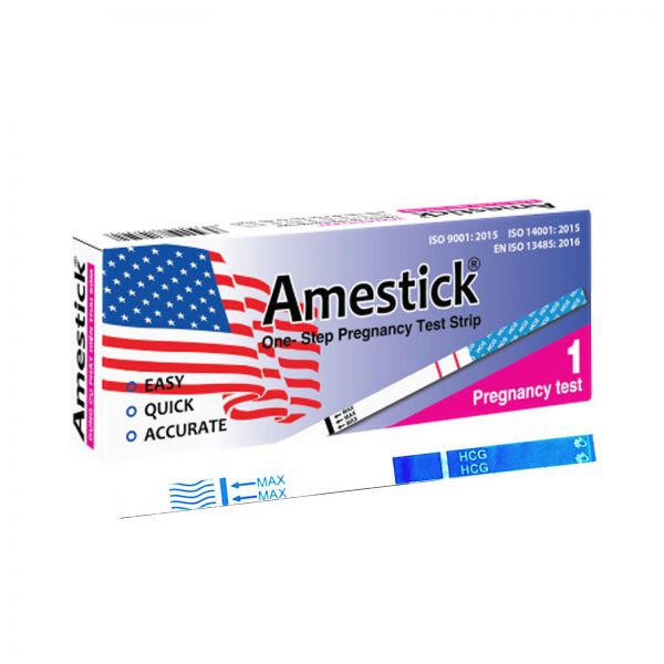 Combo 10 Dụng cụ phát hiện thai sớm AMESTICK Hộp 01 Test + cốc nhựa (Hibaby+ Store)