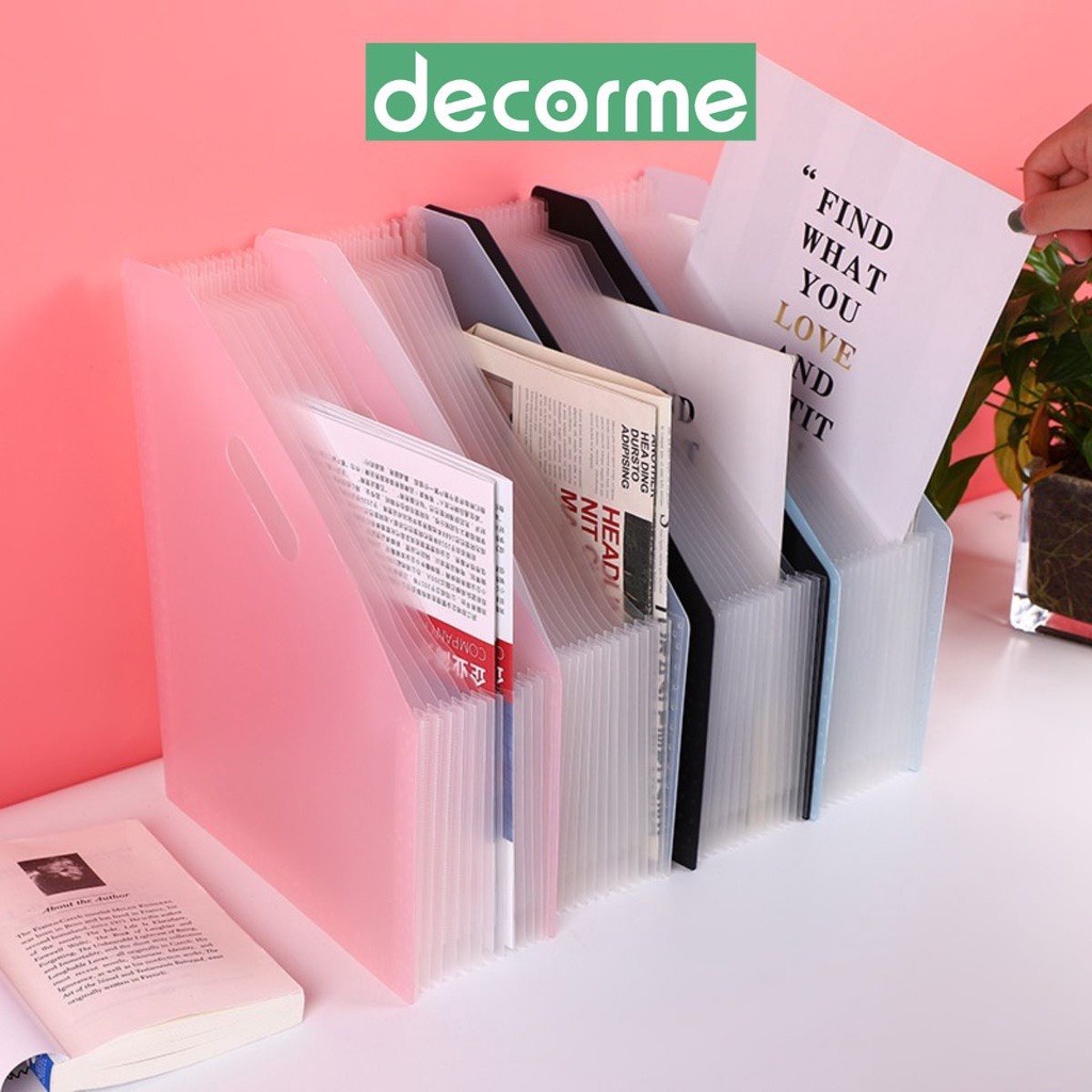 [Mã LIFEXANH03 giảm 10% đơn 500K] Hộp đựng sách VÁT, file đựng A4 lưu trữ tài liệu DECORME gắn sổ còng