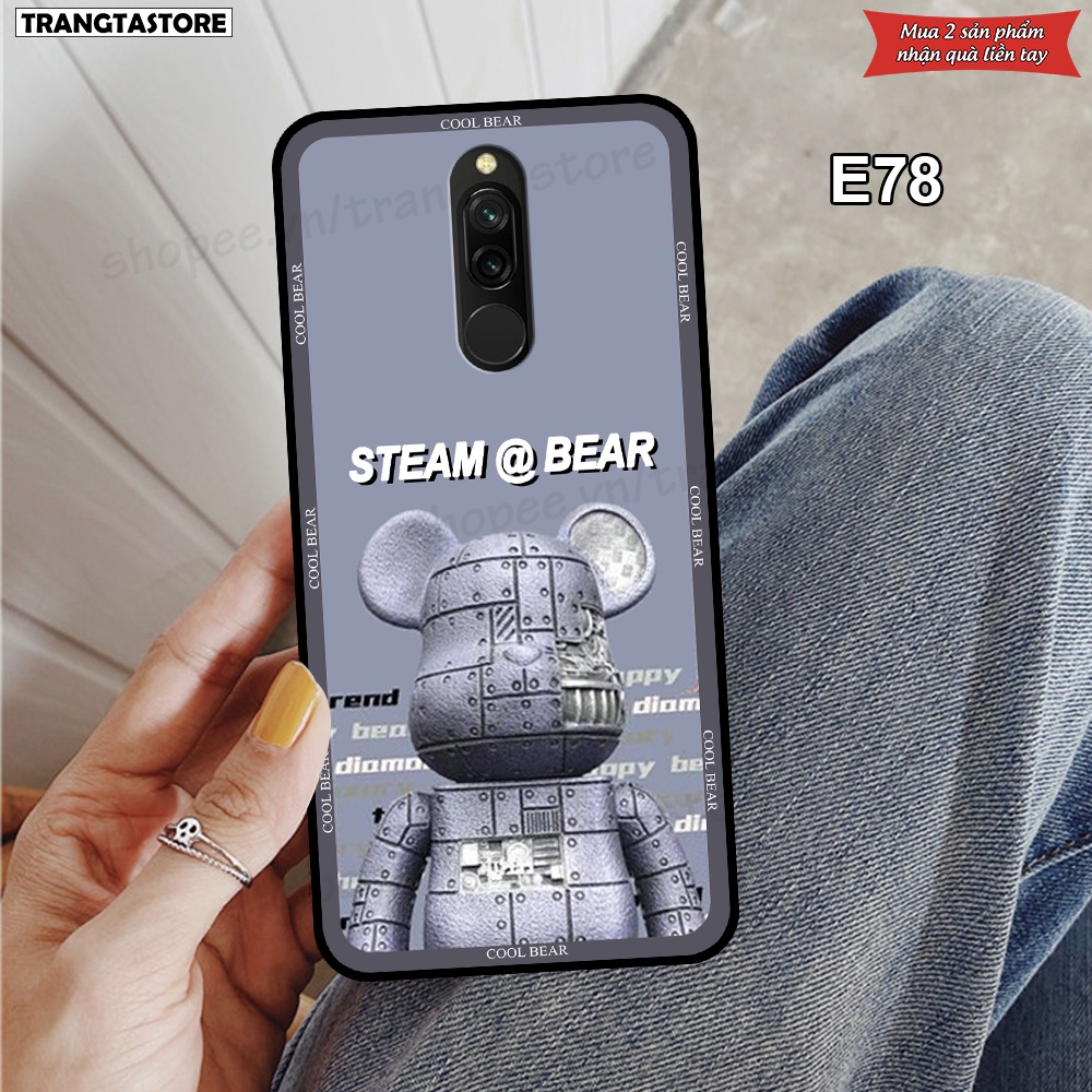 Ốp Xiaomi Redmi 8 in hình gấu Bearbrick,Metal Style,Doremon siêu dễ thương chất lượng
