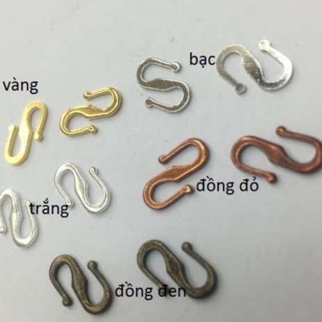 1-2-5 cái khóa chữ S size 8 x11mm, khóa vòng cổ, khóa vòng đeo tay, khóa phẳng