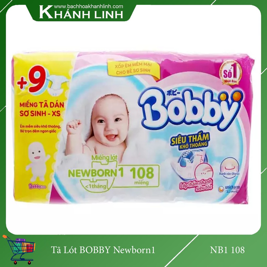 Miếng lót sơ sinh Bobby NewBorn 108 miếng