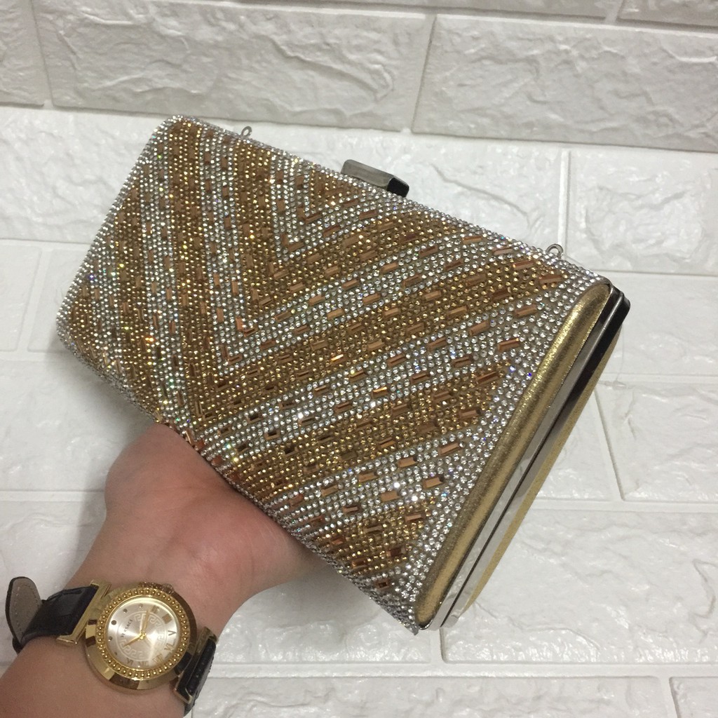 Ví Cốp Đính Đá Cầm Tay Thời Trang Mới (22x12)