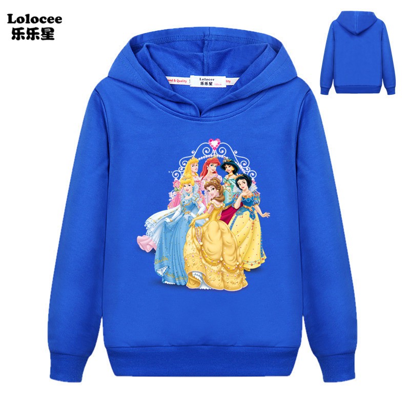 Áo Hoodies Tay Dài Hoạ Tiết Công Chúa Tuyết Cho Bé Gái